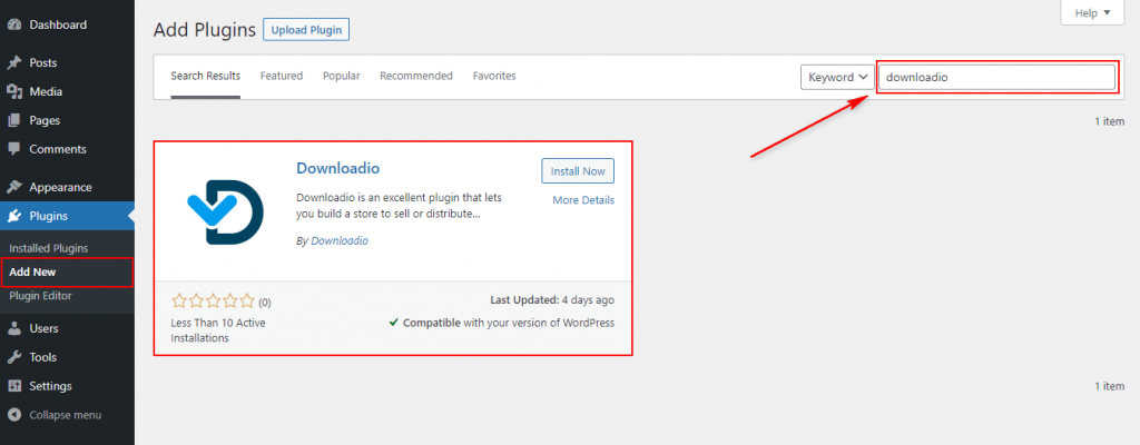 How to install downloadio  plugin