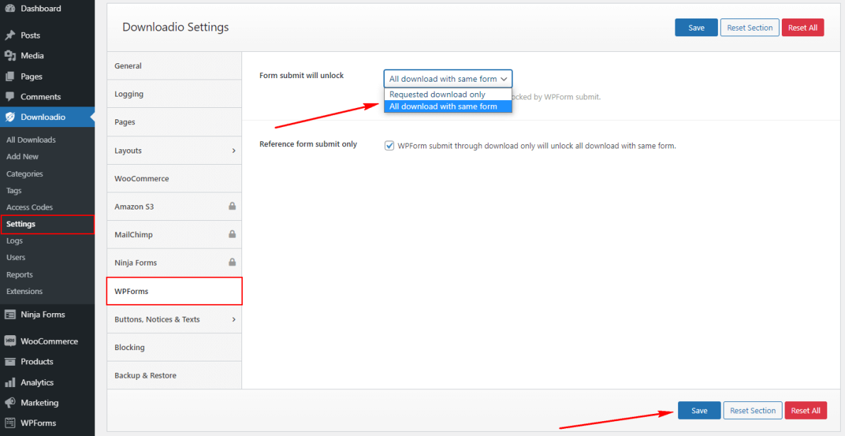 How to Setup WPForms with Downloadio